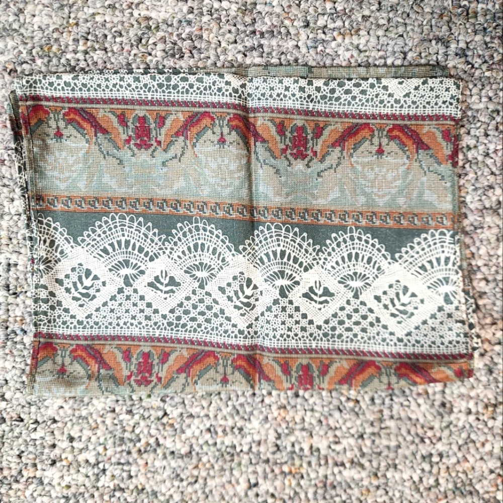 Bloomingdale's Lace and Floral Pattern Oblong Silk Scarf